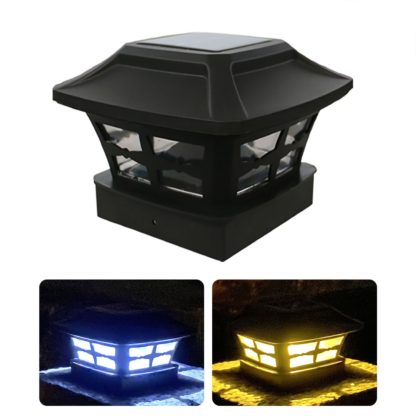 1865A-2 Deck or Garden Decoration Fire Light 2 Pack Twinsluxes Solar Post Cap Lights Outdoor Waterproof LED Fence Post Solar Lights for 3.5x3.5/4x4/5x5 Wood Posts in Patio 