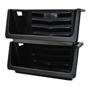 Hyper Tough Heavy Duty Nesting Plastic Stack Bin, Black