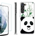 thumbnail image 1 of Shockproof Bumper Phone Case for Samsung Galaxy S23 5G, with Tempered Glass Screen Protector, by OneToughShield ® - Panda, 1 of 4