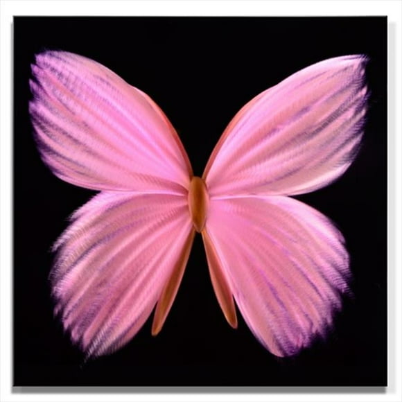 Metal Artscape MA10075 24 X 24 in. Nova Butterfly Pink Single-Paneled Handmade Metal Wall Art