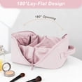 thumbnail image 6 of Gynky Large Travel Makeup Bag for Women - Waterproof Cosmetic Bag, Flat Open Toiletry Bag with Ample Space for Skincare, Brushes & Travel Essentials, Portable Design（Pink）, 6 of 7
