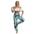 thumbnail image 6 of Pants for Women Bohemian Flower Pants Gradient Beach Vacation Bloomers Sun Protection Casual Trousers, 6 of 6