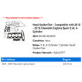thumbnail image 2 of Head Gasket Set - Compatible with 2012 - 2015 Chevy Captiva Sport 2.4L 4-Cylinder 2013 2014, 2 of 3