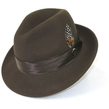Mens Bruno Capelo Dress Hat Australian Wool Crushable Fedora Giovani Brown New