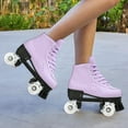 thumbnail image 5 of EONROACOO Roller Skates for Adult & Kids, Classic Double Row Leather Shiny Quad Skates(Purple, Women 4.5/Men 3), 5 of 10