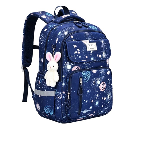 Weebloom Large School Backpack For Kids Boys Girls Cute Compact Travel Backpack Colorful Design Bookbag Elementary Middle School Blue