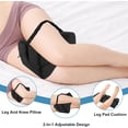 thumbnail image 2 of Knee Pillow for Side Sleepers, Memory Foam Leg Elevation Pillow, Ergonomic Knee Cushion for Bed Sleeping, Hip and Sciatica Pain Relief, Black, 2 of 5