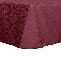 Ultimate Textile Vintage Damask Saxony 60 x 120-Inch Oval Tablecloth Dark Red