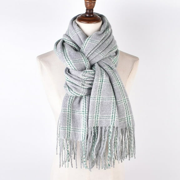 Gubotare Scarfs for Women Women Winter Fashion Classic Knit Striped Shawl Wraps Soft Warm Blanket (Grey,One Size)