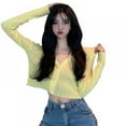 thumbnail image 1 of Women‘s Solid Long Sleeve V-Neck Thin Blouse Sun Protection Button Up Knitted Cardigan, 1 of 6