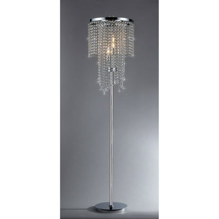 Chrome and Crystal Floor Lamp