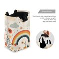 thumbnail image 3 of Yayeee Freestanding Laundry Hamper with Handle Collapsible Large Storage Basket for Clothes, Cute Rainbow, 3 of 7