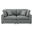thumbnail image 4 of Loveseat Sofa, Faux Vegan Leather, Grey Gray, Modern Contemporary Urban Design, Living Lounge Room Hotel Lobby Hospitality, 4 of 8