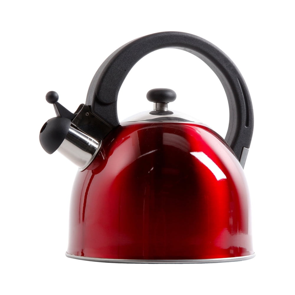 Mr Coffee Walston Stainless Steel Tea Kettle, 2 quart, Metallic Red