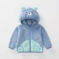 thumbnail image 2 of Ecqkame Girls Boys Winter Fleece Jackets Cute Shaped Hooded Outerwear Zipper Long Sleeve Warm Thickened Coat Blue 3 Years, 2 of 9