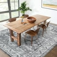 thumbnail image 3 of Assaile 2 x 6 ft Polyester Wool Spinning Gray Rectangular Hallway Bathroom Entryway Foldable Geometric Printed Persian Washable Area Rug, 3 of 8
