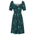 thumbnail image 4 of Vintage seamless pattern old chemistry laboratory with microscope tubes and formulas. Short Sleeved Dress, 4 of 5