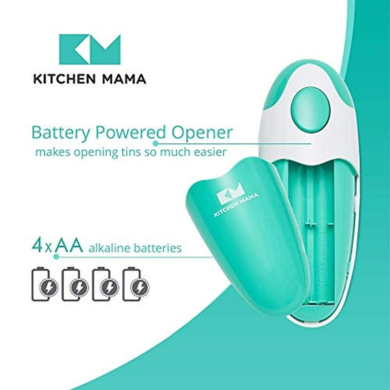 Kitchen Mama One-To-Go Electric Can Opener: Open Cans with One Press- Auto Detect Any Can Shapes, Auto-Stop As Task COMPLETES, Smotth Edge, Handy