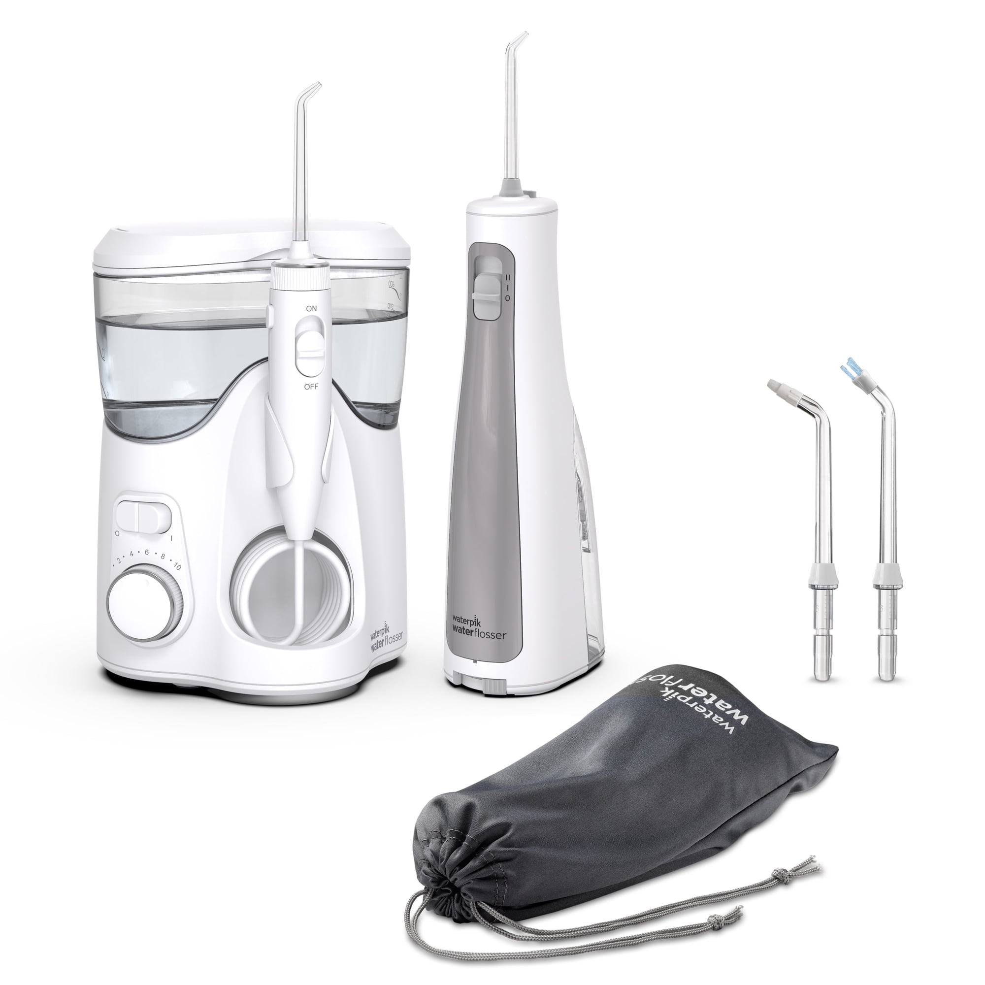 Waterpik Ultra Plus & Cordless Freedom Water Flosser Combo Pack, ADA Accepted, White