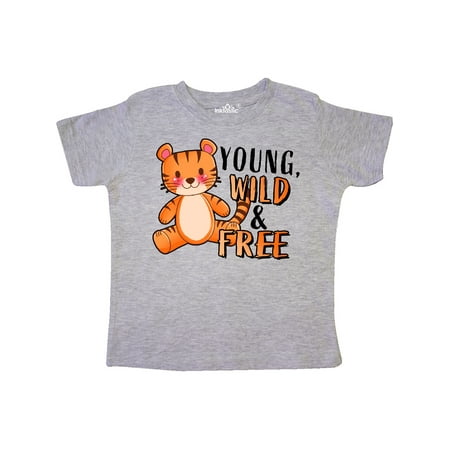 

Inktastic Cute Tiger Young Wild & Free Gift Toddler Boy or Toddler Girl T-Shirt