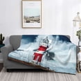 thumbnail image 3 of Vsdgher Circular Lighthouse Pattern Fleece Throw Blanket, Horizontal Fleece Bedding Home Decor for Couch & Bed All Season Use -40"x30", 3 of 6