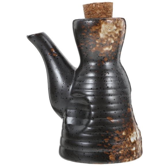 Botella de condimento de cerámica de estilo japonés, dispensador de salsa de soja de cerámica, recipiente para almacenar vinagre.
