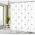 thumbnail image 4 of Ambesonne Sea Animals Shower Curtain, Pattern of Shark Fins, 69"Wx84"L, Forest Green, 4 of 4