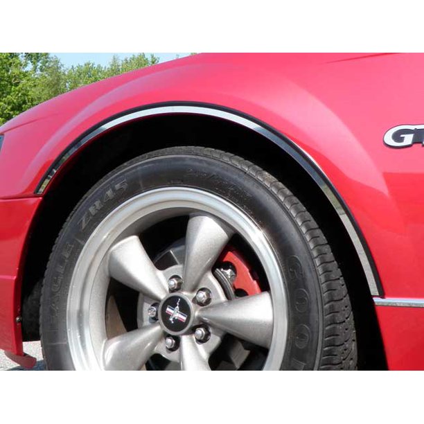 Stainless Steel Wheel Well Trim 4Pc Fits 19992004 Ford Mustang WQ39351