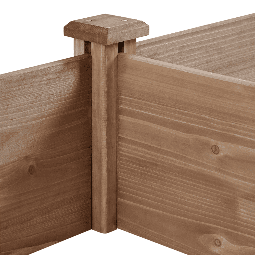 Alden Design Wooden Raised Garden Bed Planter Box for Vegetable, Dark Brown