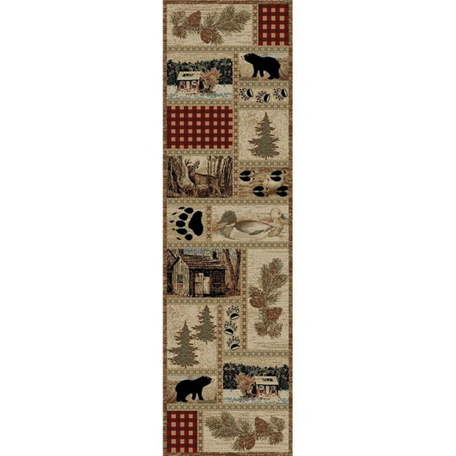 Mayberry Rug AD6548 2X8 2 ft. 3 in. x 7 ft. 7 in. American Destination Getaway Trail Area Rug, Multi Color