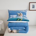 thumbnail image 4 of Polar Bear Comforter Set King Size,Cute Wild Animal Natural Arctic Glacier Bedding Set for Adults Room,Watercolor Blue White Ice Lake Down Comforter,3 Pcs 2 Pillowcases, 4 of 6