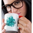 thumbnail image 2 of 3drose, One Large Beautiful Turquoise Tropical Lilly on a Flourish Background, 11oz Two-tone Red Mug, 2 of 6