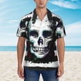 thumbnail image 2 of Sigee Watercolor Skull for Men’s Casual Beach Summer Shirts Funky Hawaiian Shirt for Men Hawaiian Shirts,X-Large, 2 of 7