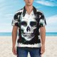 thumbnail image 2 of Balery Watercolor Skull Camisas hawaianas de manga corta para hombre, camisas playeras de corte holgado, camisas de vacaciones con botones,X-Large, 2 of 7