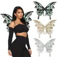 thumbnail image 4 of Halloween Costume, Butterfly , Sparkly Foldable Assistant with Elastic Shoulder Straps, Soft Comfortable Organza Gradient Design for Masquerade Carnival Photo Shoot Parties, 4 of 4