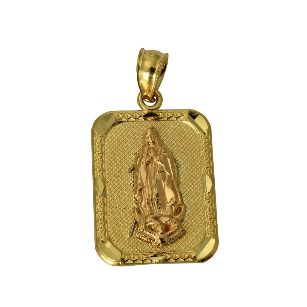 Religious Real 14k Yellow Rose Gold Virgin Mary Charm Pendant 18" Valentin Chain Religious Real 14k Yellow Rose Gold Virgin Mary Charm Pendant 18" Valentin Chain
