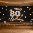 thumbnail image 7 of Decorative Design Happy 80th Birthday Banner Elegant Style Crown Decoration Backdrop for Milestone Celebration Event Decoration Holiday Party, 7 of 7