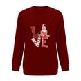 thumbnail image 3 of Valentine's Day Sweatshirt for Women Long Sleeve Crew Neck Casual Pullover Tops with Pockets Graphic Printed Cute Shirt(Wine,M), 3 of 4