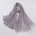 thumbnail image 1 of Chapeau Froissé Uni Gris pour Femmes avec Hijab Ethnique Musulman, 1 of 5