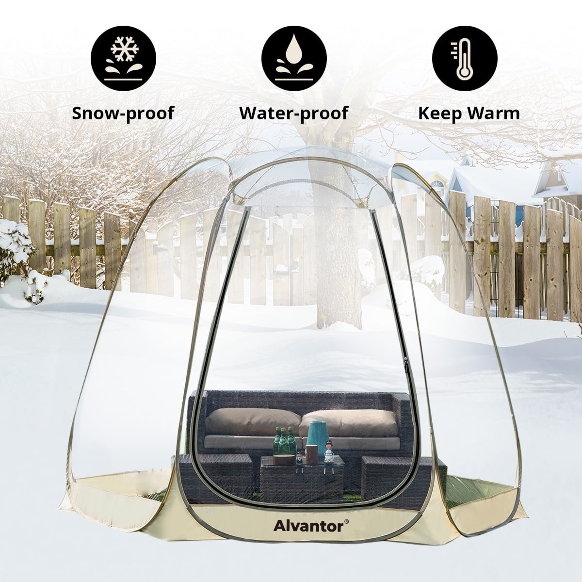 Bubble Tent Pop up Canopy Family Camping Gazebo 10x10 Beige Walmart