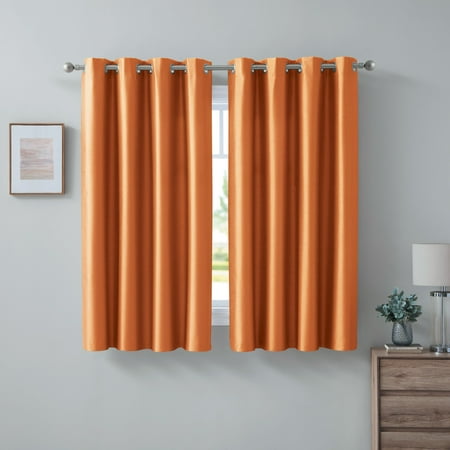 - Mainstays Faux Silk Room Darkening Foamback Curtain Panel, Single Panel