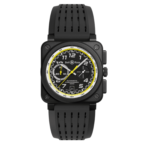 Bell & Ross BR 03-94 Limited Edition Black Ceramic Rubber Strap Men's Watch BR0394-RS20/SRB