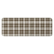 Brown and White Checkerboard Checkered Pattern Kitchen Rug Mat,Kitchen Runner Rugs Non Skid Washable,Decorative Kitchen Floor Mats for Kitchen,Sink,Laundry,17"x47.2"