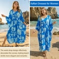 thumbnail image 5 of Justay Story Kaftan Dresses for Women Cover up One Size Swimsuit Beach Dresses Blue, 5 of 10