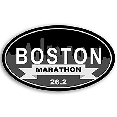 Oval Boston MARATHON 26.2 Sticker Decal (ma run running ran race) 3 x 5