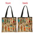 thumbnail image 5 of Bolso de mano estilo africano para mujer, bolso con asa superior con estampado tradicional afro para mujer, bolso de compras para niña, bolso de hombro, 5 of 5
