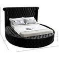 thumbnail image 3 of Meridian Furniture Luxus Black Velvet Queen Bed, 3 of 11