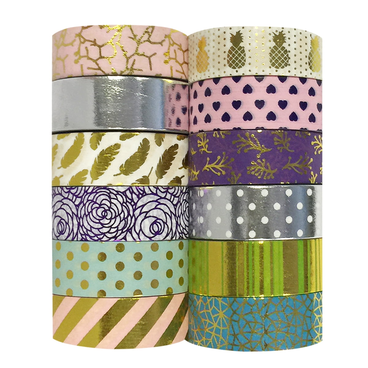 Wrapables® Washi Tapes Decorative Masking Tapes, Set of 12, ADSET61