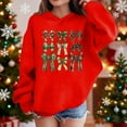 thumbnail image 2 of Lorytime Christmas Girls Hoodies with Bows Boys Sweatshirt Long Sleeve Pullover Drop Shoulder Soft Tops Red 11 Years, 2 of 4