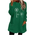 thumbnail image 2 of RKSTN Blouses pour Femmes Col Rond Manches Longues Poche Imprimée et Hiver Épais Chaud Haut en Peluche Blouses pour Femmes Habillées Décontractées, 2 of 4
